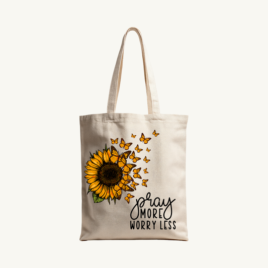 Pray More Worry Less Tote