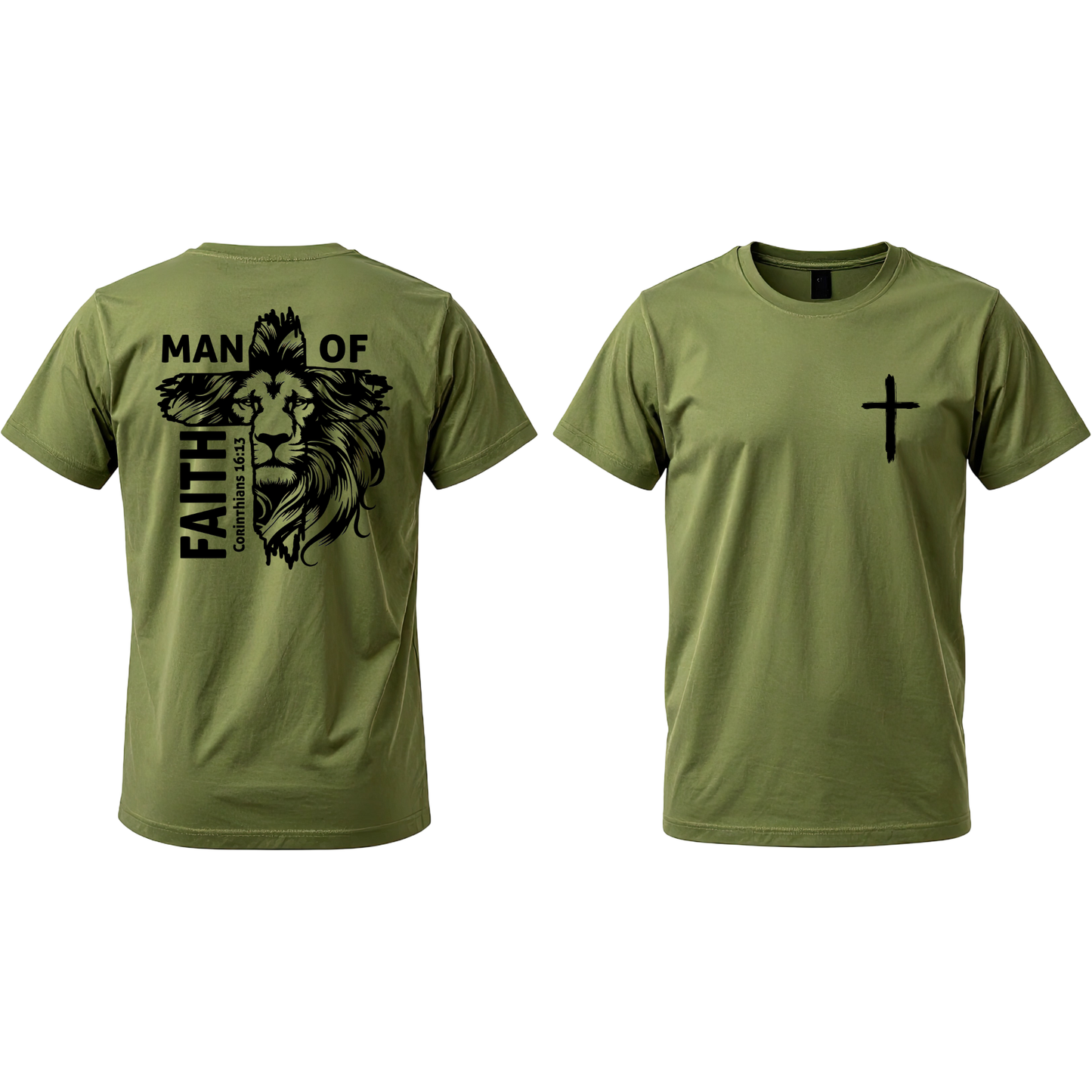 Man of Faith Lion Cross Tee