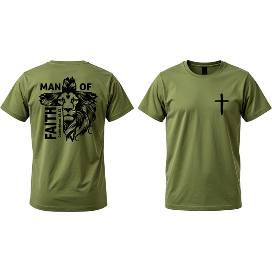 Man of Faith Lion Cross Tee